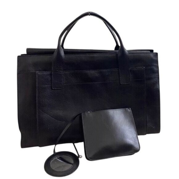 Wilsons Leather Pelle Studio Black Business Briefcase Laptop Handbag - Picture 2 of 15